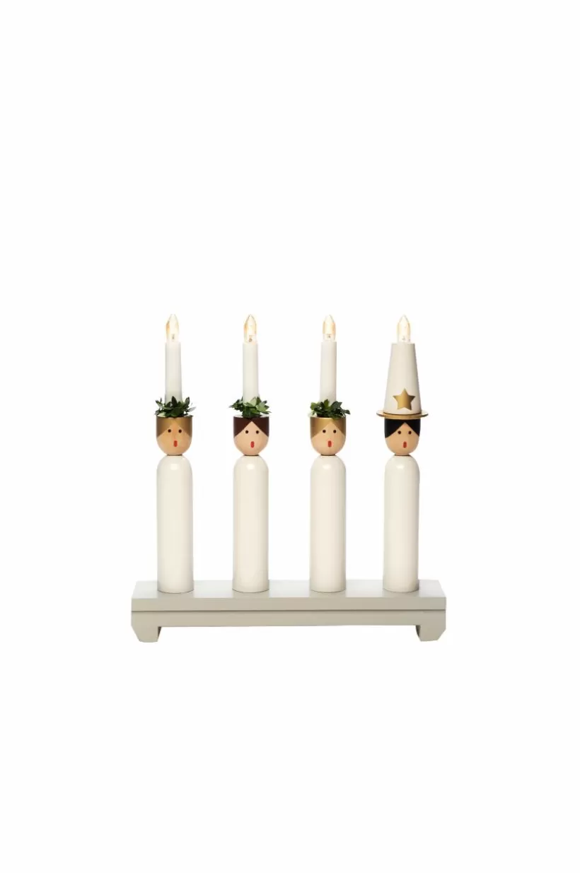 Jotex Julbelysning*Elljusstake 4 Ljus "Lucia" 30cm