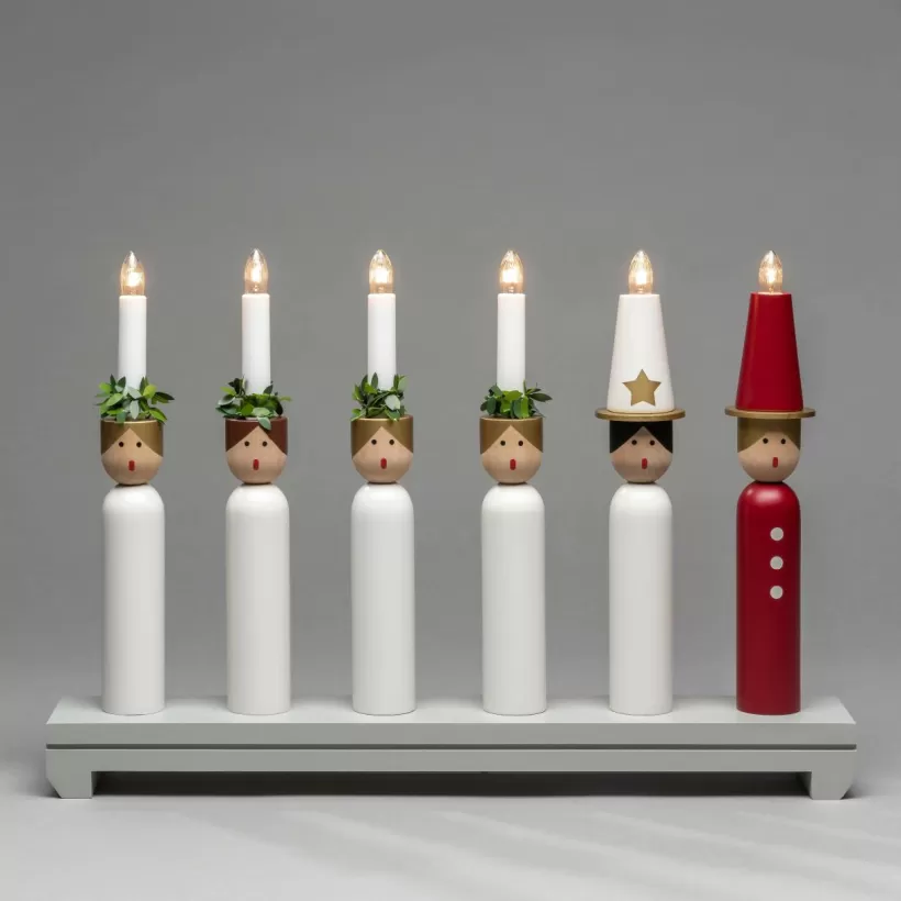 Jotex Julbelysning*Elljusstake 6 Ljus "Lucia" 30cm