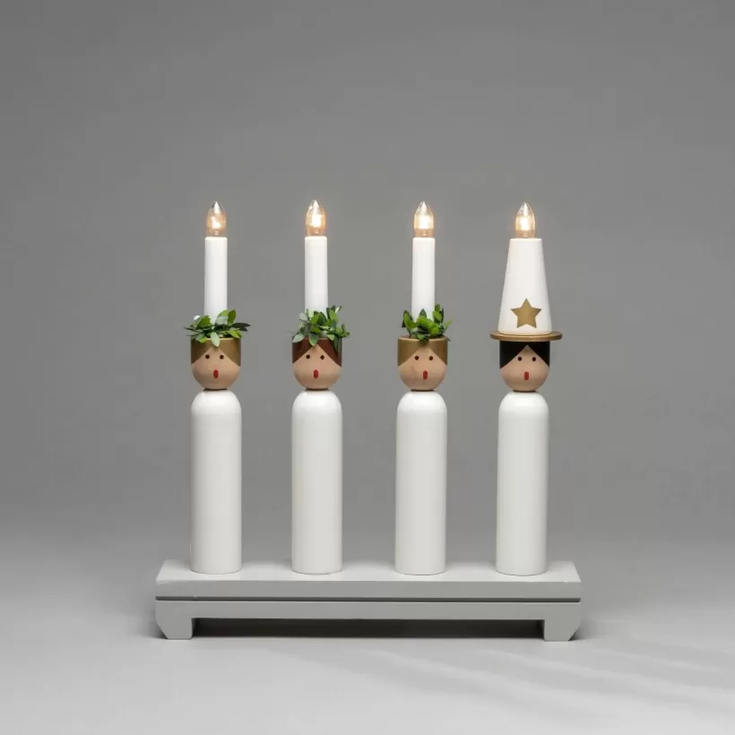 Jotex Julbelysning*Elljusstake 4 Ljus "Lucia" 30cm