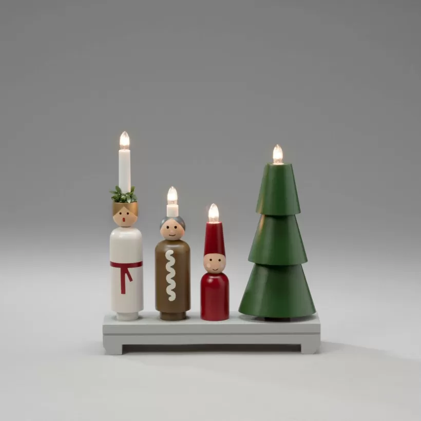 Jotex Julbelysning*Elljusstake 4 Ljus "Lucia" 29,9cm