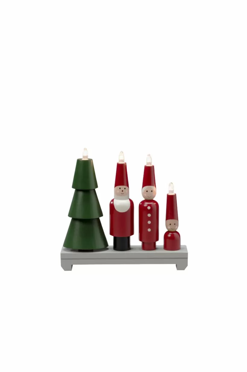 Jotex Julbelysning*Elljusstake 4 Ljus "Tomte" 28cm