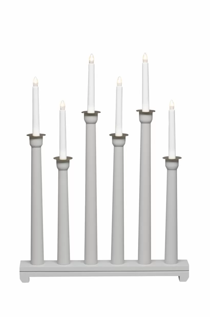 Jotex Julbelysning*Elljusstake 6 Ljus Trä 59cm