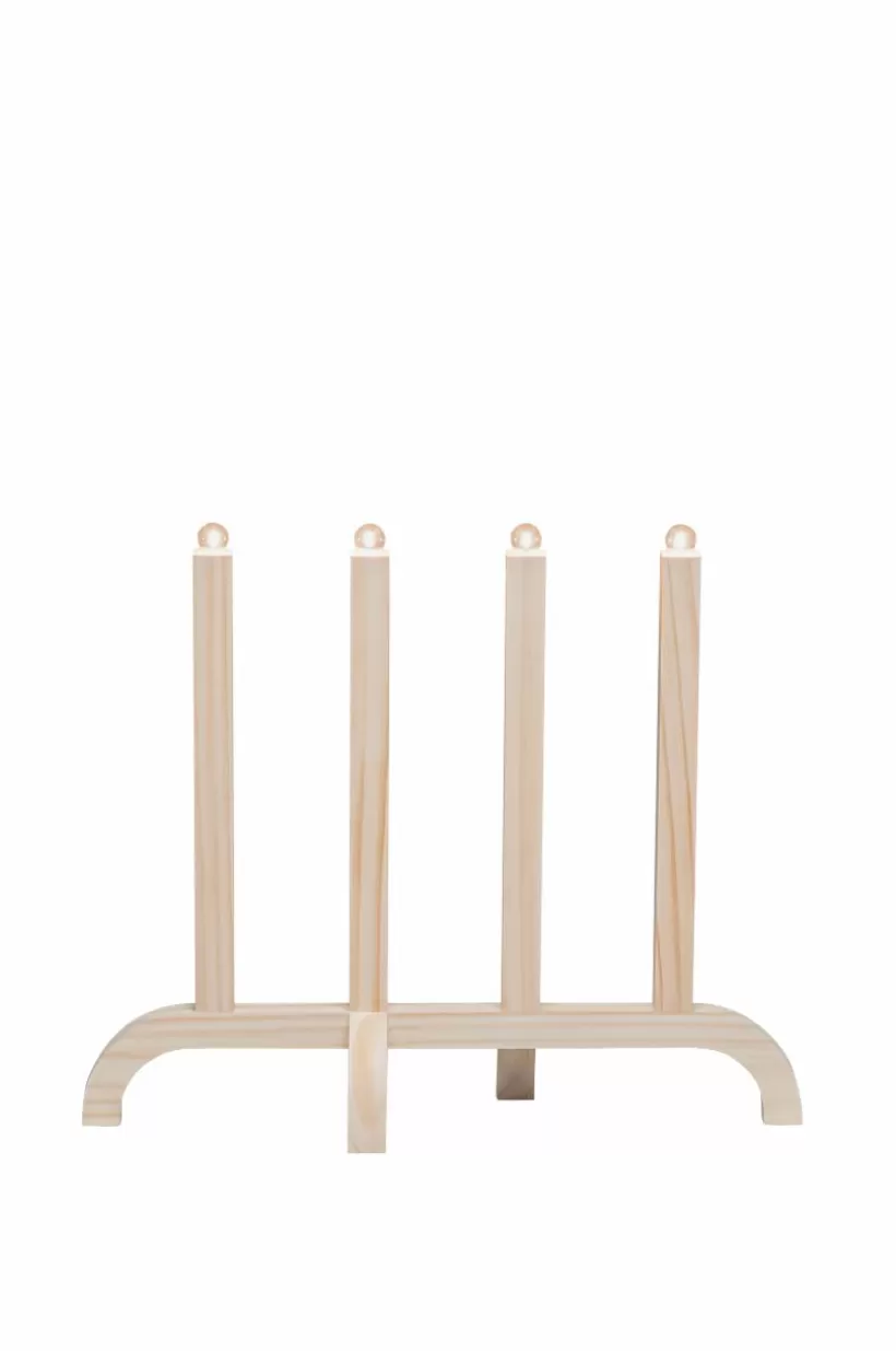 Jotex Julbelysning*Elljusstake 4 Ljus Trä 42cm